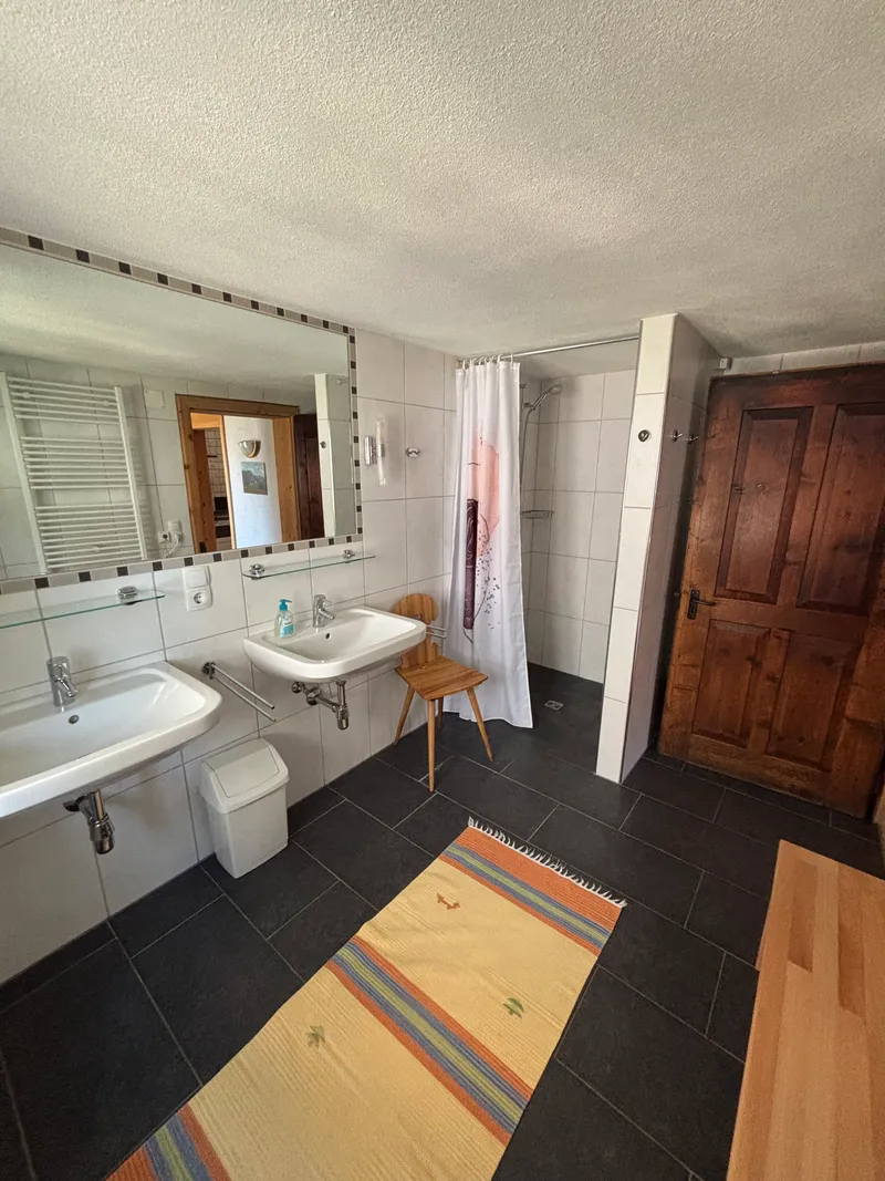 Bad mit WC im Erdgeschoß - Haus Sücka - Ferienhaus Haus Sücka Blons, Großes Walsertal